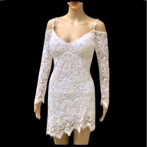 Nurielle haute couture dress w/crystal floral accents size  S